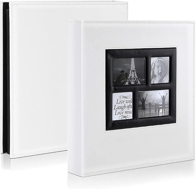 Ywlake Photo Album 4x6 500 Pockets Photos, Extra Large Capacity Family Wedding Picture Albums Holds 500 Horizontal and Vertical Photos White