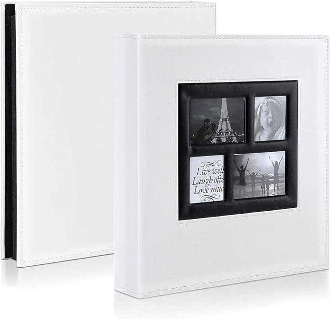 Ywlake Photo Album 4x6 600 Pockets Photos, Extra Large Capacity Family Wedding Picture Albums Holds 600 Horizontal and Vertical Photos White