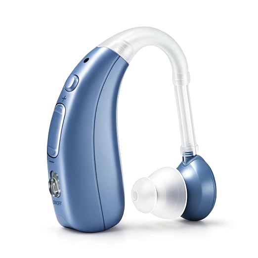 Rechargeable Hearing Amplifier for Seniors, Noise Cancelling Behind the Ear Sound Amplifier with Crystal Clear Sound, 4 Adaptive Modes, Adjustable Volume, Long Battery Life, Universal Fit for Both Ears