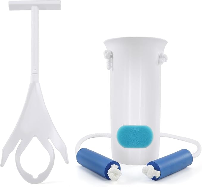 Jellas Sock Aid for Putting On Socks Kit,4.0 Inch Sock Helper for Seniors | Flexible Long Rope Design, Easy Put On Take Off Socks, Comfort Independence Helper, White