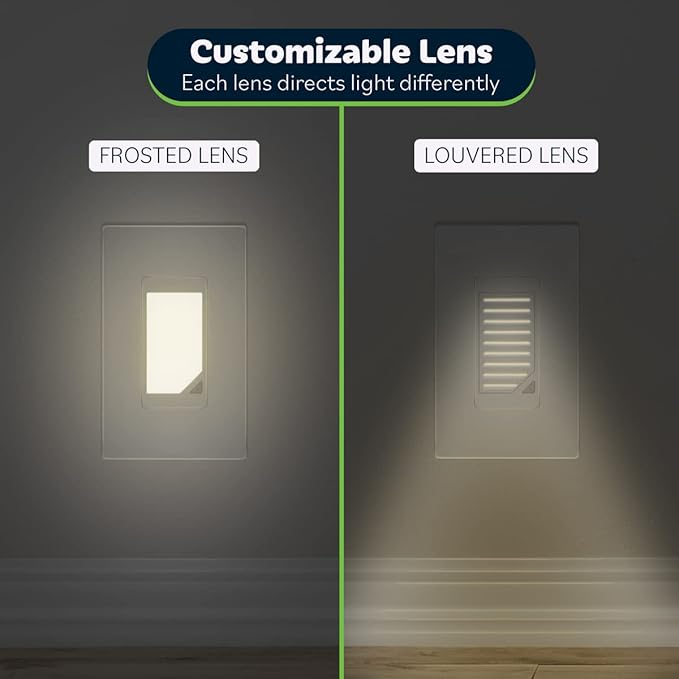TOPGREENER Full Face LED Decorator Guide Light with Auto Sensor, White. | 120VAC/15A Night Light with Automatic Daylight Sensor Soft Glow for Hallway, Bedroom, Bathroom