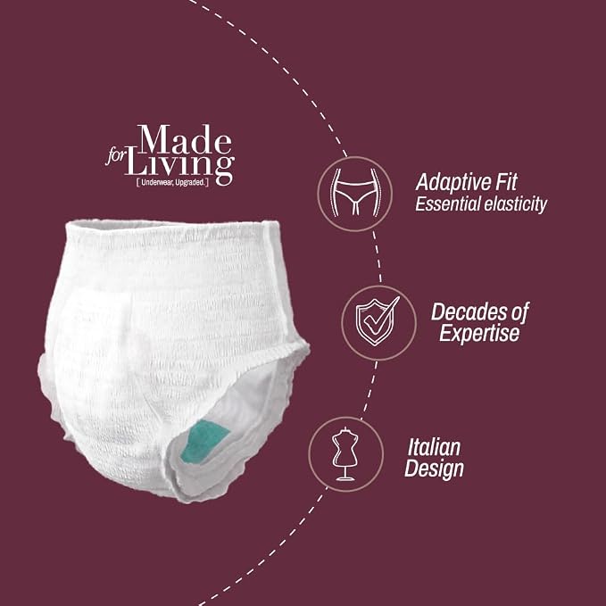 Made for Living The All-Nighter Plus Size Underwear for Women & Men - Dual Absorbent Core, Leak-Free & Odor Protection - Disposable Overnight Adult Pull Ups for Women & Men - XL - 80 Ct
