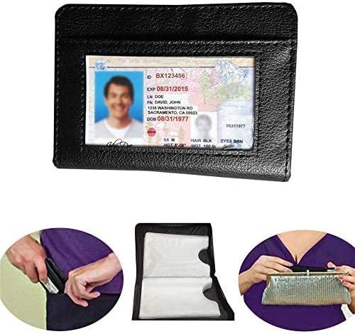 Men's Zipper Wallet 36 Slots RFID Blocking Card Holder | Slim Leather Wallet, ID Window, Anti-Theft Lock, Credit Card Organizer for Women & Men, Travel Small Wallet