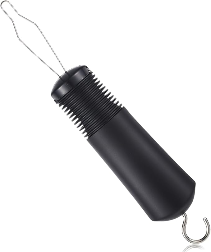 2-in-1 Button Hook with Zipper Pull, Non-Slip Button Assist Tool, One-Handed Dressing Aids Helper for Seniors, Arthritis Sufferers, Disabled & Limited Hand Mobility, Independent Living Aid (Black)