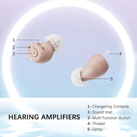 Hearing Aids for Seniors All-New Upgraded Dual-Layer Earpieces Pro 2.0, Rechargeable with Noise Cancelling, Rechargeable Portable Charging Case Hearing Aids, Volume Adjustment All-Day Comfort Crystal Clear Sound
