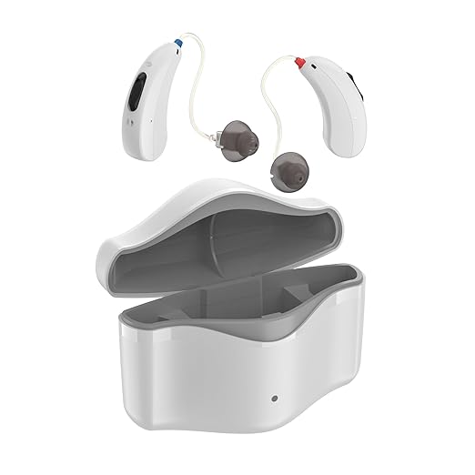 Hearing Aids for Seniors Rechargeable - Bluetooth hearing aid with Noise Cancellation, Charging Case, APP Control for Mild to Moderate Hearing Support