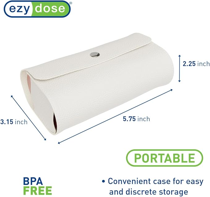 EZY DOSE Weekly (7-Day) AM/PM Pill Case, Medicine Planner, Vitamin Organizer, Pop-Out Compartments, 2 Times a Day, Rainbow Lids, Includes Cream Case, BPA Free