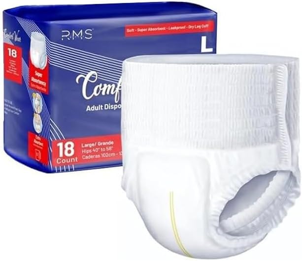 Comfort Wear Adult Pull-Ups Large (40–56″), 18 Count | Leak-Cuff Protection Disposable Incontinence Underwear with Extra Absorbency 10g SAP & Wetness Indicator for Men & Women