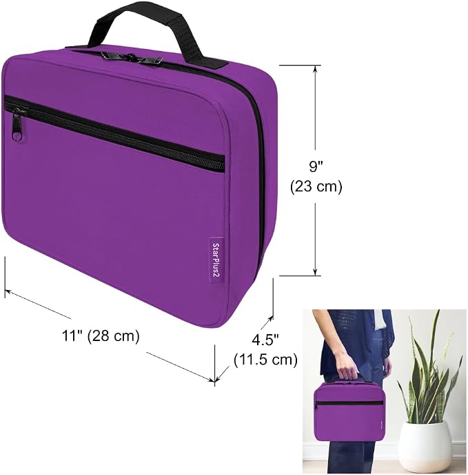 Large Medicine Organizer Bag – 10 Pocket Pill Bottle Organizer for Travel & Home Storage, Purple