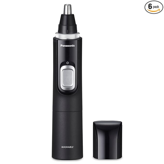 Panasonic Ear and Nose Hair Trimmer for Men with Vacuum Cleaning System,Powerful Motor and Dual-Edge Blades for Smoother Cutting,Wet/Dry – ER-GN70-K (Black),(Pack of 6)