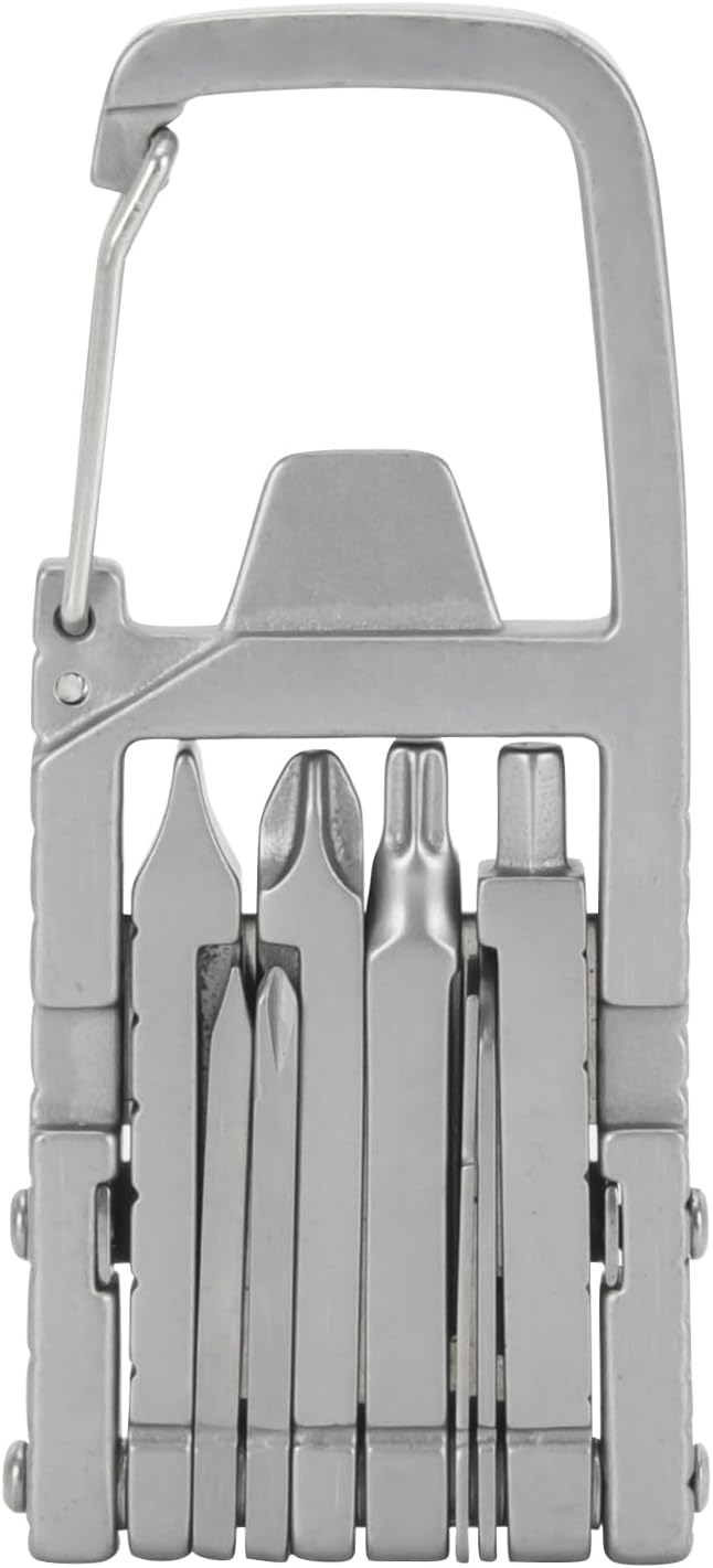 2 Pack 12 in 1 Keychain Multitool Screwdriver Bit Folding Multi Tool Bottle Opener Portable Pocket Tool for Outdoors Camping