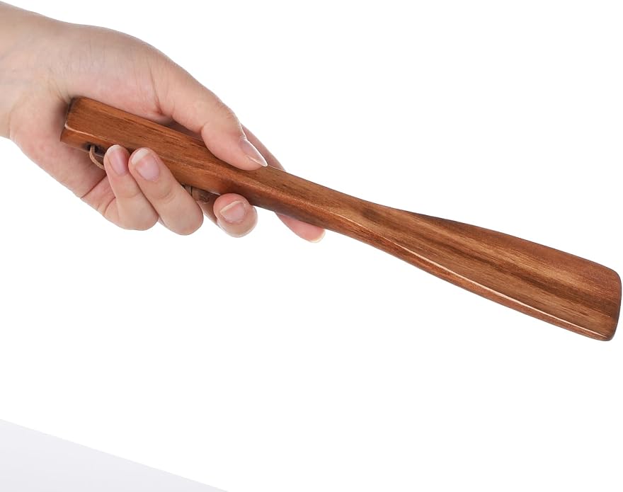9.9" Wooden Shoe Horn Short Handle Wood Shoehorn with Leather Lanyard Lazy Aid Tool Travel Shoehorns for Men Women Seniors Pregnancy