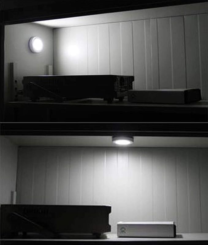 Searik 6 Pack Motion Sensor Lights Indoor, Magnetic Cordless Battery Powered LED Night Light Step Stair Closet Lights Under-Cabinet Lighting Stick On Anywhere Lamp for Home Kitchen Cabinet Bathroom