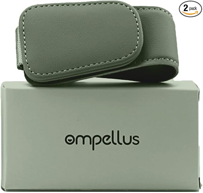 Magnetic Leather Sunglass Holder for Car Sun Visor 2 Packs (Green) | Universal Fit; Soft Leather Warp