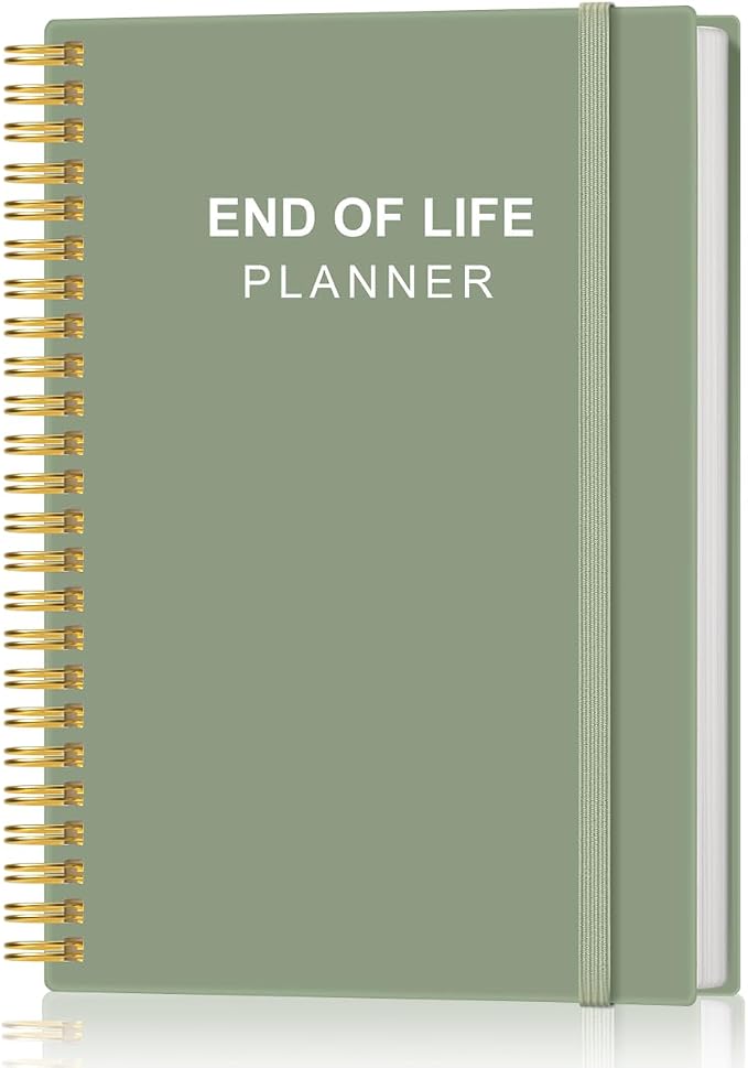 End of Life Planner – Final Arrangements Organizer for Beneficiary, Will Preparation, Last Wishes & Funeral Planning, 5.8" x 8.5", Green
