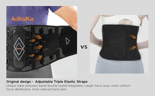 Back Brace for Lower Back Pain Women Men - 10x Maximum Compression and Adjustable - Lumbar Support Belt with 3D Pad - Ergonomic and Breathable 3D Material - for Herniated Disc,Sciatica