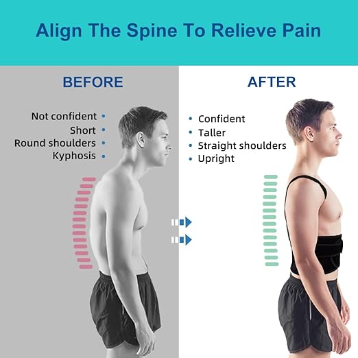 Posture Corrector for Men and Women,Adjustable Back Brace for Upper and Lower Back Pain Relief - Improve and Neck,Shoulder,Back Relieve M(29"-33")