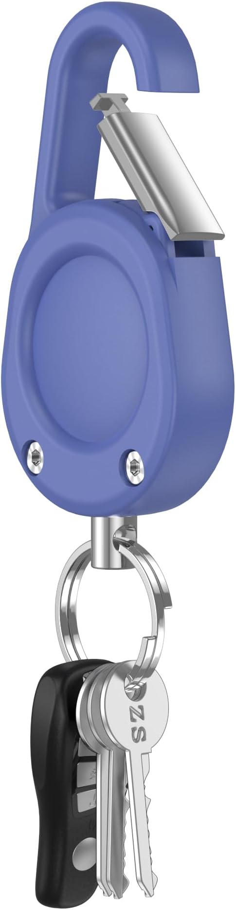 for Airtag Keychain,IPX8 Waterproof AirTag Holder with Carabiner,Hard PC,Lock Clip,Universal Wheel Keyring,Air Tag Keychain for Apple Airtag (Blue 1 Pack)