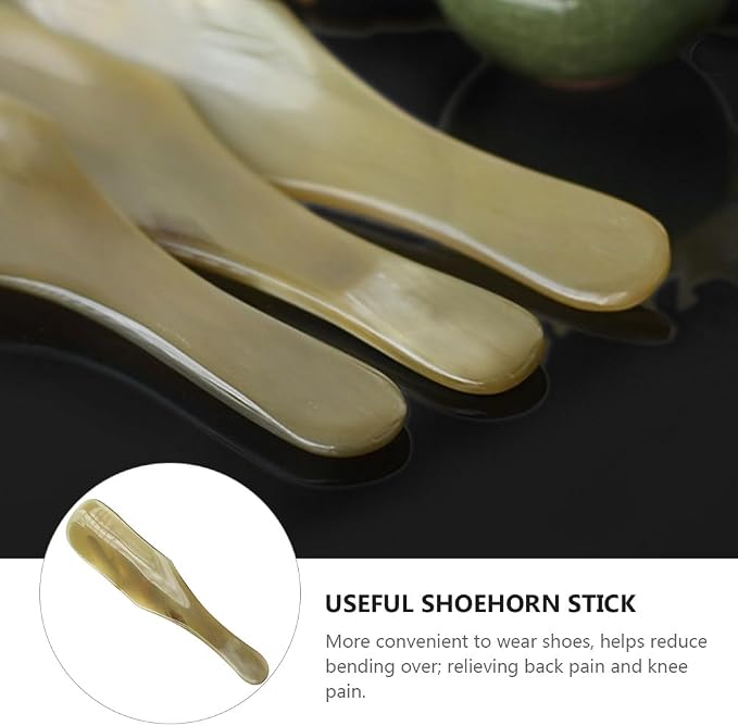 ARTIBETTER Ox Horn Shoe Lifter 7.08 Inch Portable Shoehorn Stick Ergonomic Design Easy Slip-on Shoe Tool for Men Women Seniors Relieves Back and Knee Pain