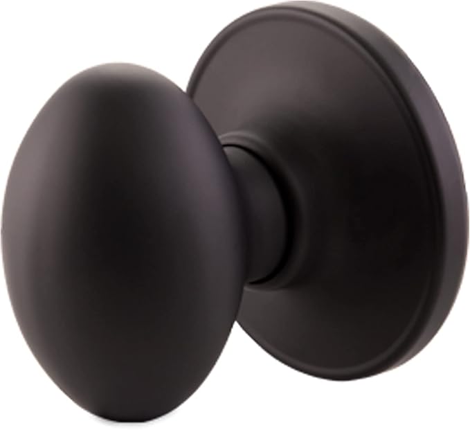 Design House Egg Dummy Door Knob, One-Sided Non-Turning Decorative Door Knob for Closet and French Doors, Matte Black, 779165 | Surface, Traditional, Brass, Hardware, 779165