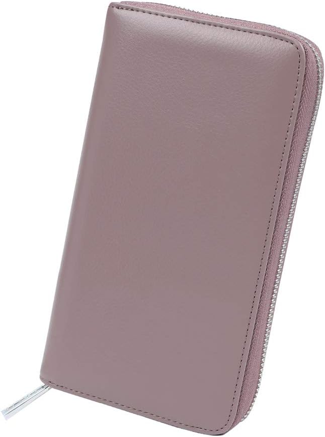 Women 36 Slots RFID Blocking Card Holder Large Long Leather Zipper Organizer Accordion Wallet,Grey Purple