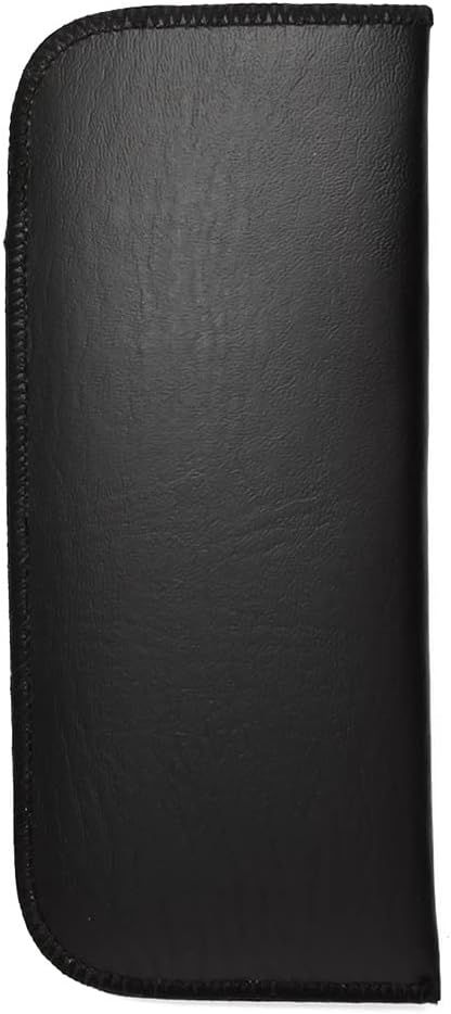 Calabria Half Slip-in Soft Eyeglass Case PU Leather Felt Black Men Women Vertical Flat Eye Glasses Pouch Sunglasses Holder