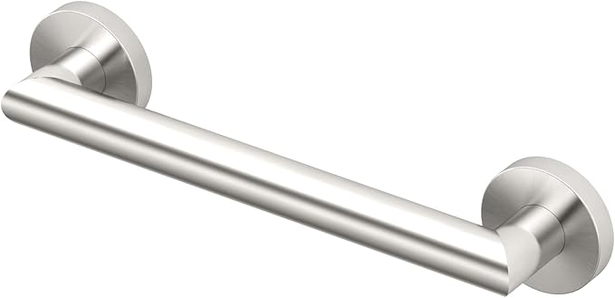 Gatco 970 Glam 12" Grab Bar, Satin Nickel/ADA Compliant Safety Stainless Steel Grab Bar for Bathroom