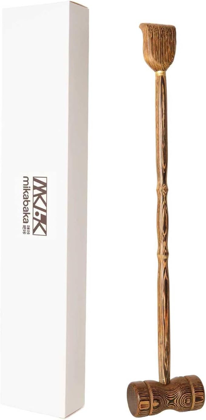 Wood Back Scratcher with Massage Hammer: 100% Natural Wood Traditional Finger-Like Back Scratchers for Adults Men Women,19Inch Thicken Extended with Body Massager,Strong & Sturdy Gifts