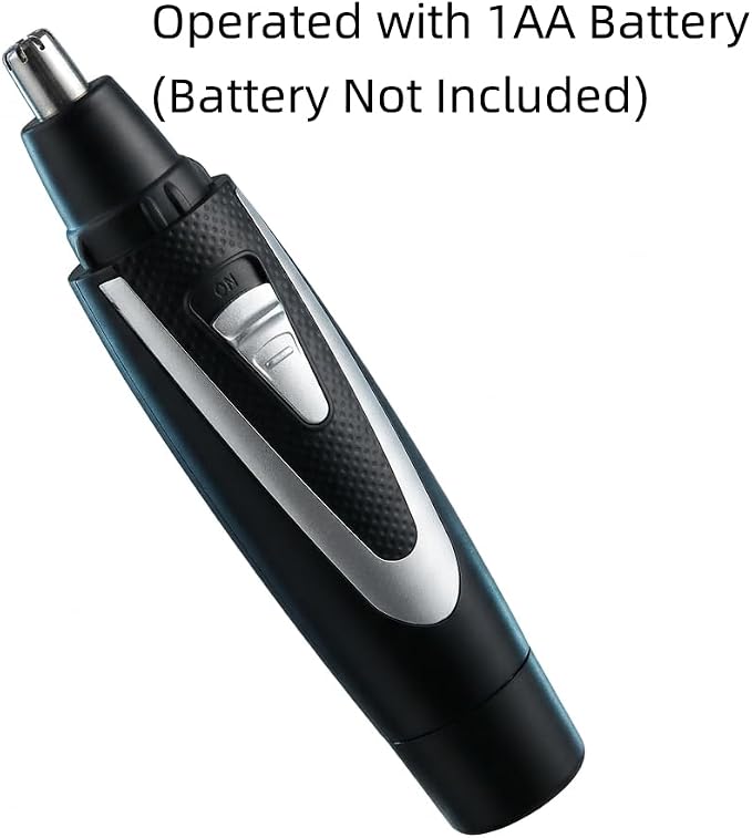 Ear and Nose Hair Trimmer Clippers: 2026 Professional Painless Eyebrow & Facial Hair Trimmers Remover for Men Women, Battery Operated Nasal Clipper, Dual Edge Waterproof Blades for Easy Clean, Black