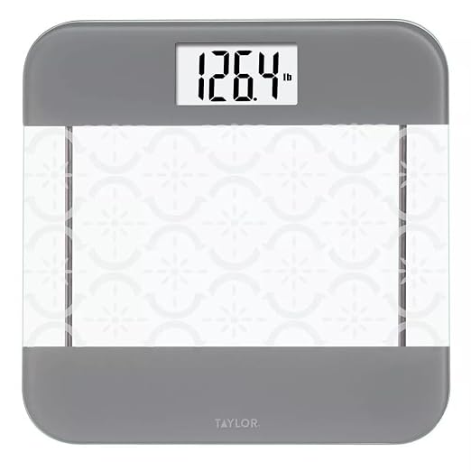 Taylor – Digital Glass Body Composition Scale – Moroccan Frosted Design Clear/Gray