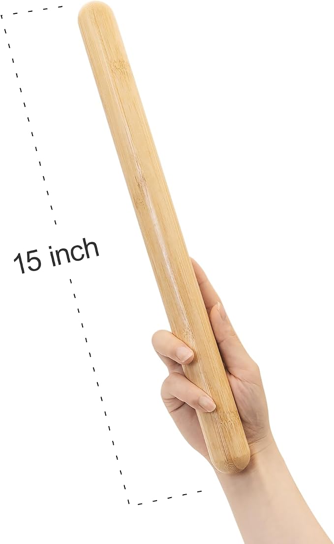 Bamboo Massage Stick - Body Shaping Roller, Guasha Massage Tool for Relaxing Muscles