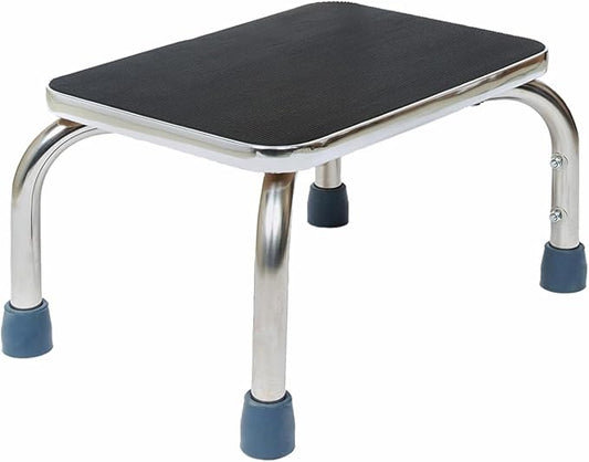 BodyMed Heavy-Duty Foot Step Stool with Non-Slip Rubber Platform for Seniors & Adults – Holds up to 300lbs, 9 ½ in. Step Up, 18”L x 11.5”W x 9.5”H