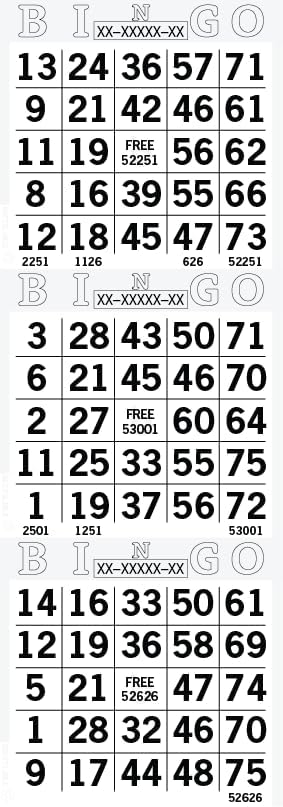 Bingo Paper Sheets – 3 Faces, 12" x 4" – Pack of 500 Disposable Bingo Cards – Recyclable Dauber Paper for Seniors, Adults & Community Events (White)