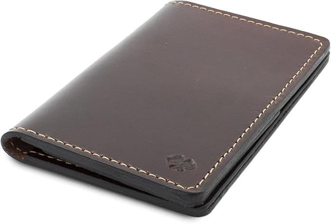 Leather Passport Holder for Men | Made in USA | 3.5" x 5.5" Field Notes Cover | Whiskey Barrel Brown
