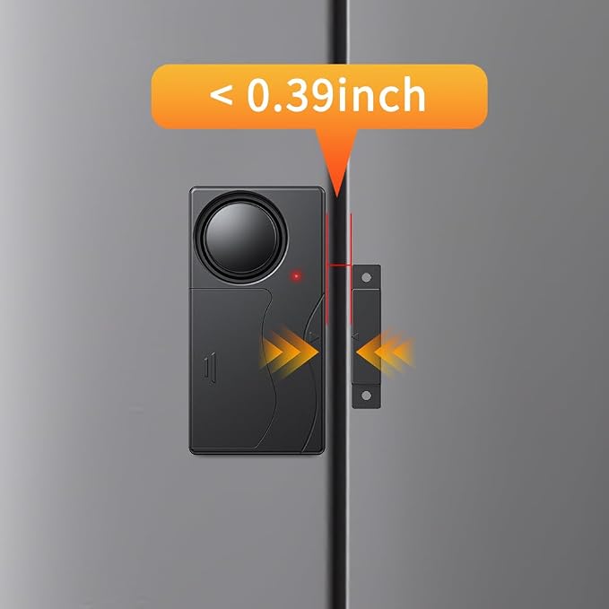 WSDCAM 110dB Door Alarm with Remote, Wireless Anti-Theft When Opened, Door Bells Chimes, Magnetic Security Alarms for Door, Window, Cabinet, Pool Safety for Kids, Alzheimer's Care Black
