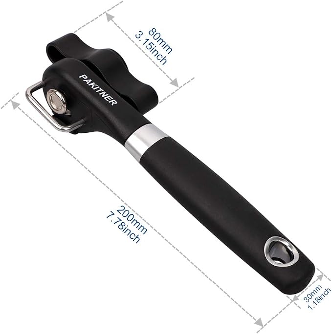 PAKITNER- Safe Cut Can Opener, Smooth Edge Can Opener - Handheld Easy Turn Knob, Manual Can Opener, Ergonomic Smooth Edge, Food Grade Stainless Steel Cutting Tool for Kitchen & Restaurant
