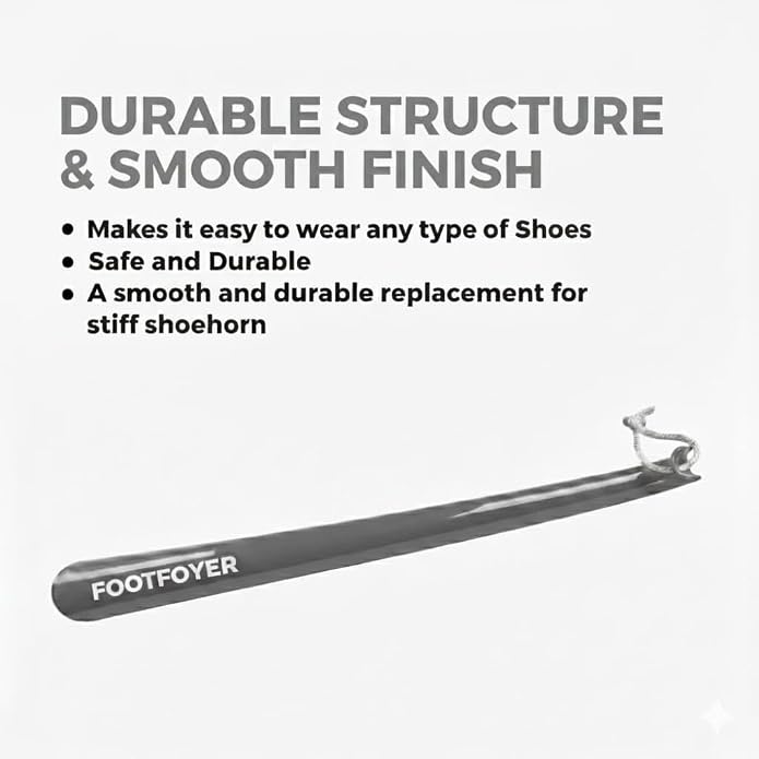 Long shoehorn that is comfortable to wear and has a handle is ideal for both men and women