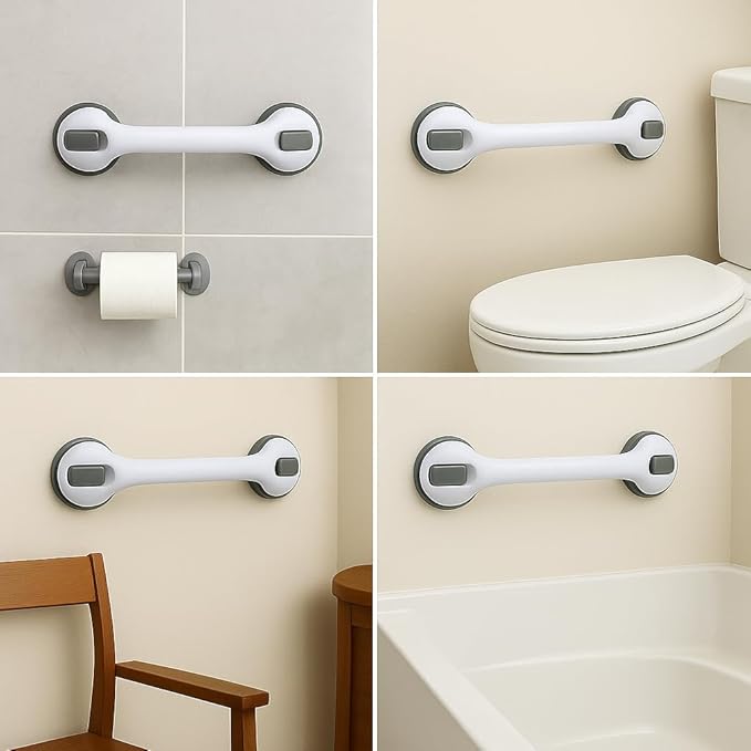 2 Pack Grab Bars for Bathtubs and Showers,Shower Handles for Elderly Seniors bar Bars Safety Elderly Suction 500 lbs Cup and Walls bathtubs Handicap Heavy Duty Grabbers Wall