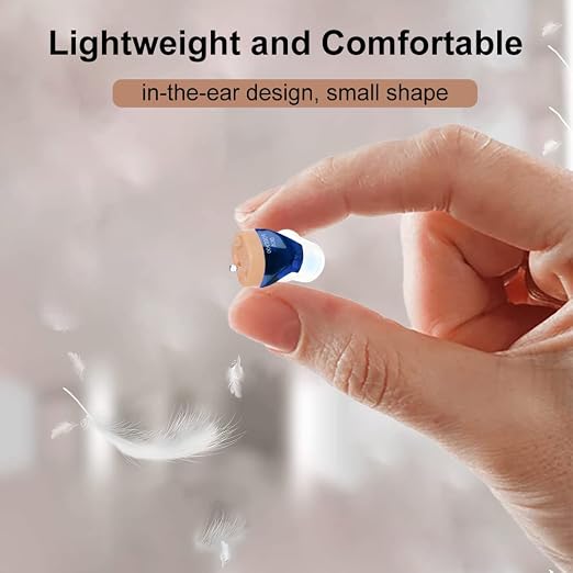 Rechargeable Invisible Hearing Aids for Seniors Adults | Hearing Amplifier with Noise Cancelling with Charging Case