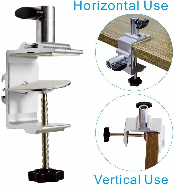 Replacement Clamp for 1/2” Base Magnifying Lamp，Desk Lamp，Magnify Lamp，Swing Arm Lamp，Phone Mount，Ipad Mount，Tablet Holder，Mic Holder (Silver)