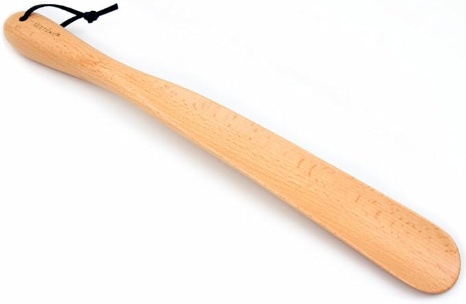 Bamber Wooden Shoe Horn Wood Shoehorn with Handle for Seniors Women Men Kids, 15'' Long, Beech Wood