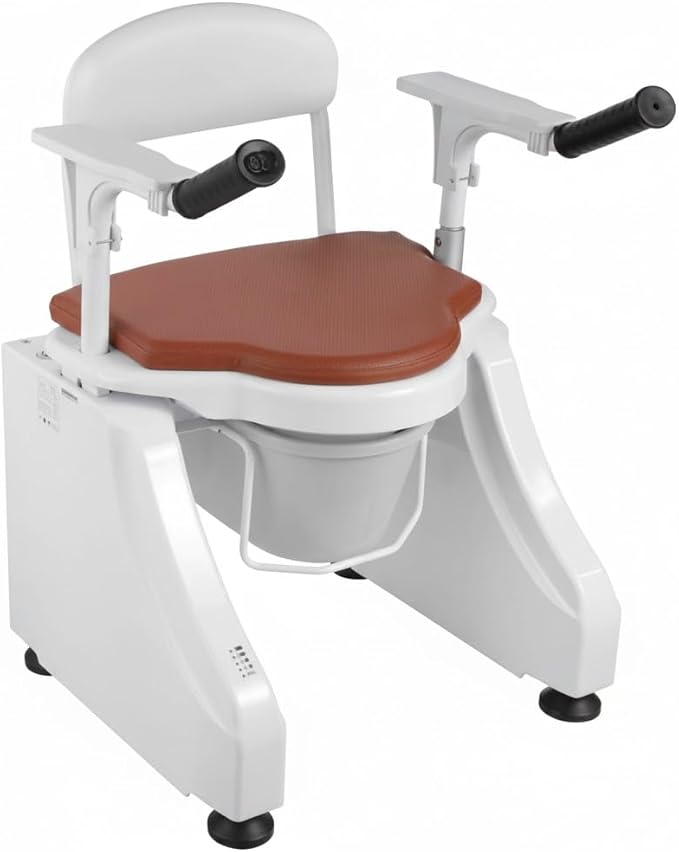 Electric Toilet Seat Lift, 3-in-1 Commode Chair Riser with Backrest, Removable Bucket & Foldable Armrest for Easy Transfer | 440 LBS Heavy-Duty, Mobility Aids for Seniors & Disabled