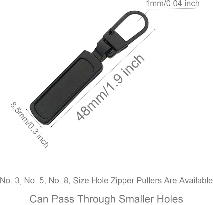 Mizeer Zipper Pull Replacement for Small Holes Zipper, Detachable Zipper Tab Repair for Clothing Jackets Boots