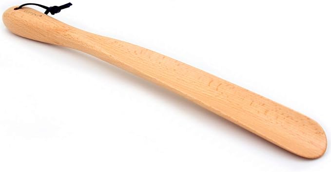 Bamber Wooden Shoe Horn Wood Shoehorn with Handle for Seniors Women Men Kids, 17.7'' Long, Beech Wood