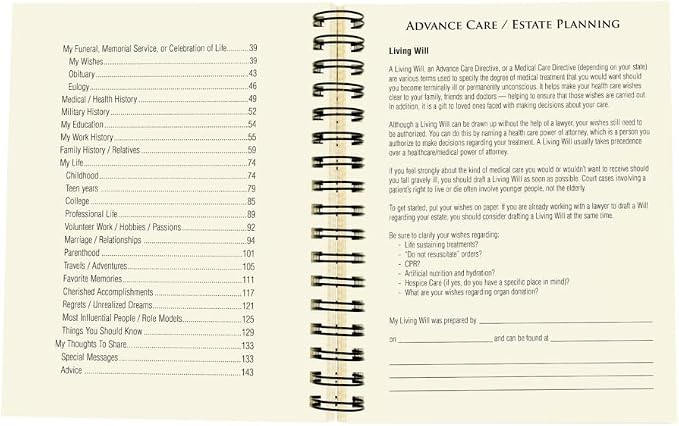 Write it Down Series by Journals Unlimited, Guided Journal, When I'm Gone, My Info, Wishes & Thoughts, Full-Size 7.5"x 9", Kraft Hard Cover, Made in USA