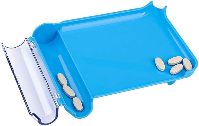 Opret Right Hand Pill Counting Tray with 2 Spatulas, Pill Counter with A Straight Spatula & A L-Spatula for Pharmacy to Count Meds Pills Tablets