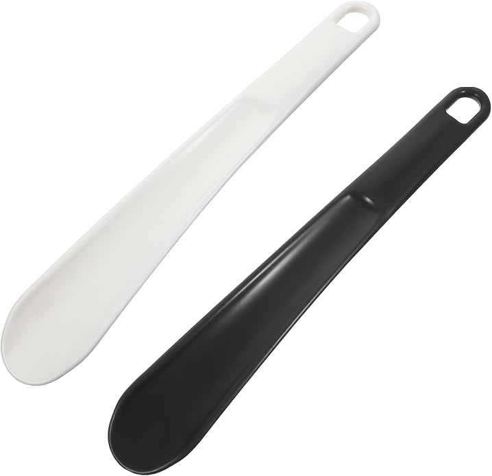 Ymapinc 2-Pack Long Handle Plastic Shoe Horn, Shoehorns for Traveling, Shoe Stick Helpers to Put on Your Ski Boot