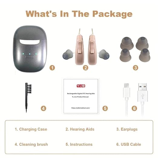 OTC Hearing Aids Not Amplifier True Hearing Aids Invisible 16 Channels Digital Rechargeable Hearing Aids For Seniors With Noise Cancellation Professional 4 Programs For Optimal Hearing Experience