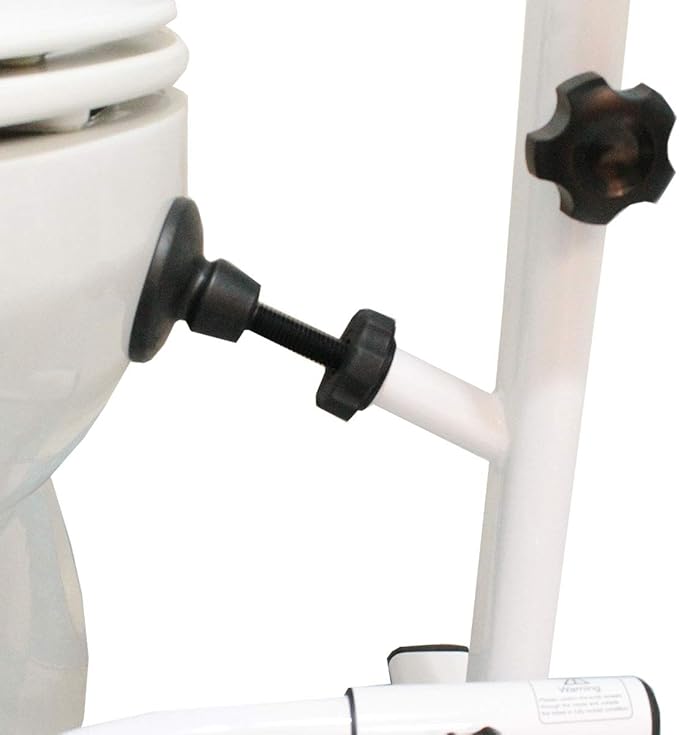 KMINA Toilet Safety Rails for Seniors, Heavy Duty Frame with Handles, Adjustable Height and Width, Handicap Grab Bars