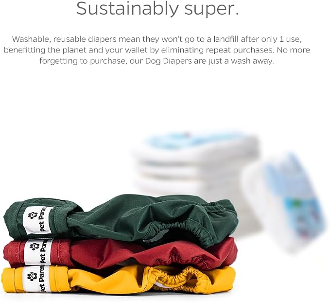 Pet Parents® Washable Dog Diapers (3pack) + Extendrs® of Durable Doggie Diapers, Premium Dog Diapers Female (X-Large, Samba)